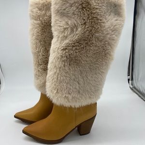 Australia Luxe Collective NWT Lisette Faux Fur Leather Tall Ranch Boot size 10